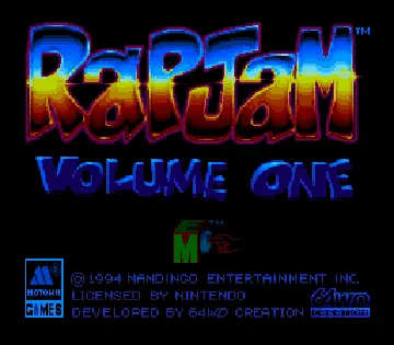 Rap Jam - Volume One (USA) (En,Fr,Es) screen shot title